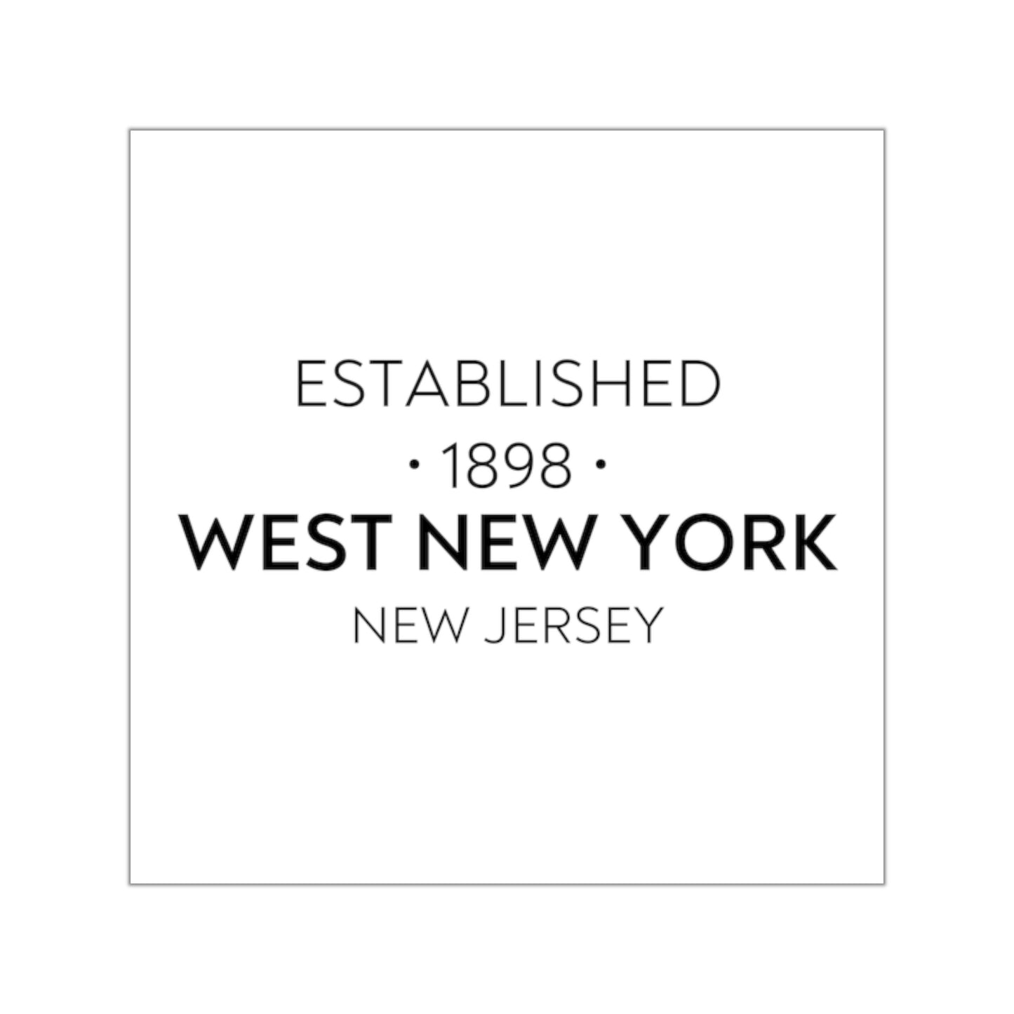 Established West New York Square Vinyl Sticker